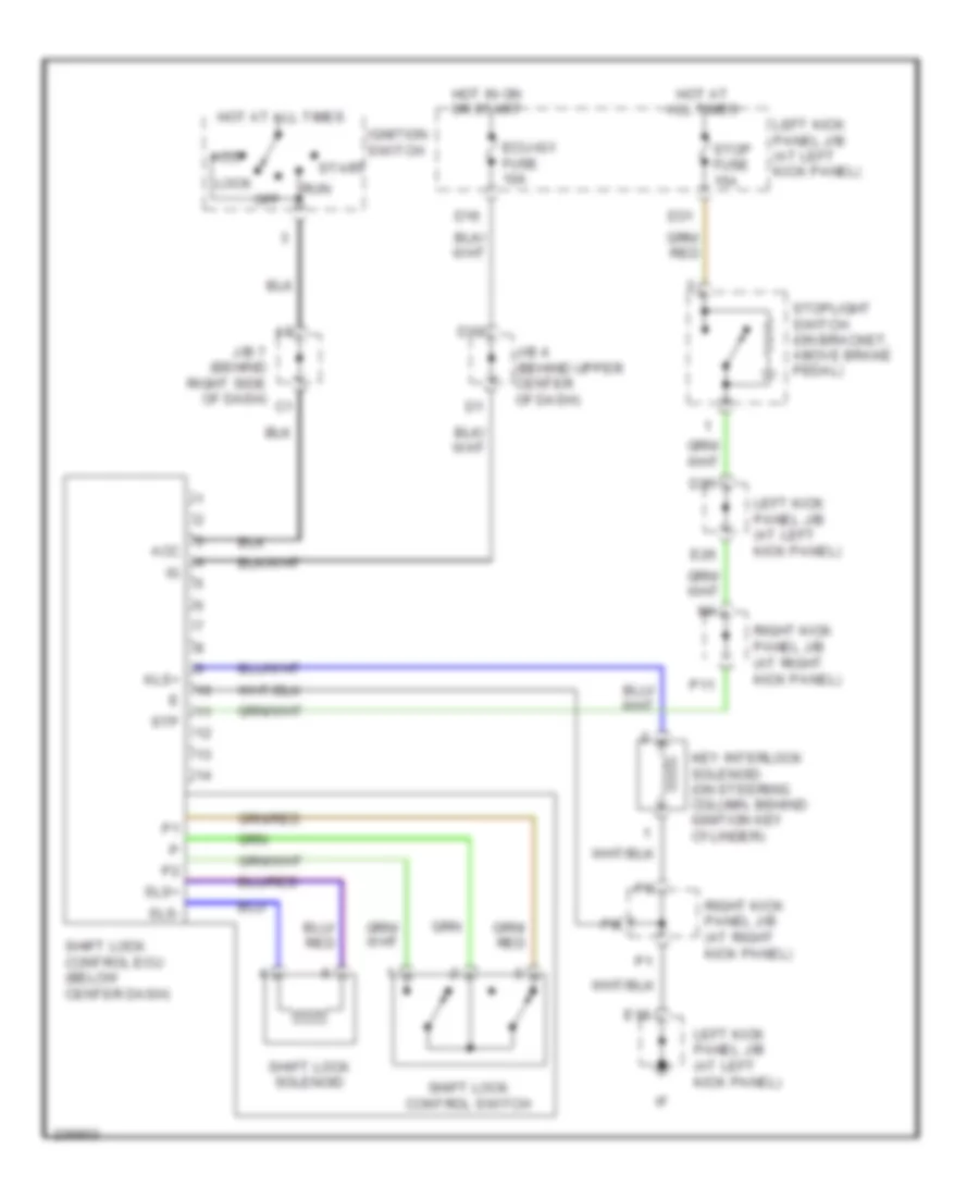 Shift Interlock Wiring Diagram for Lexus LX 470 2006