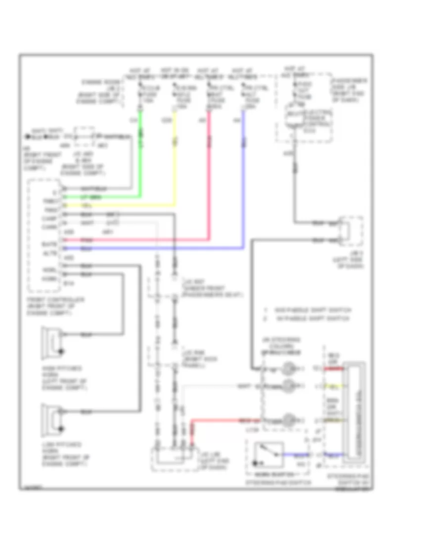 Horn Wiring Diagram for Lexus LS 460L 2011