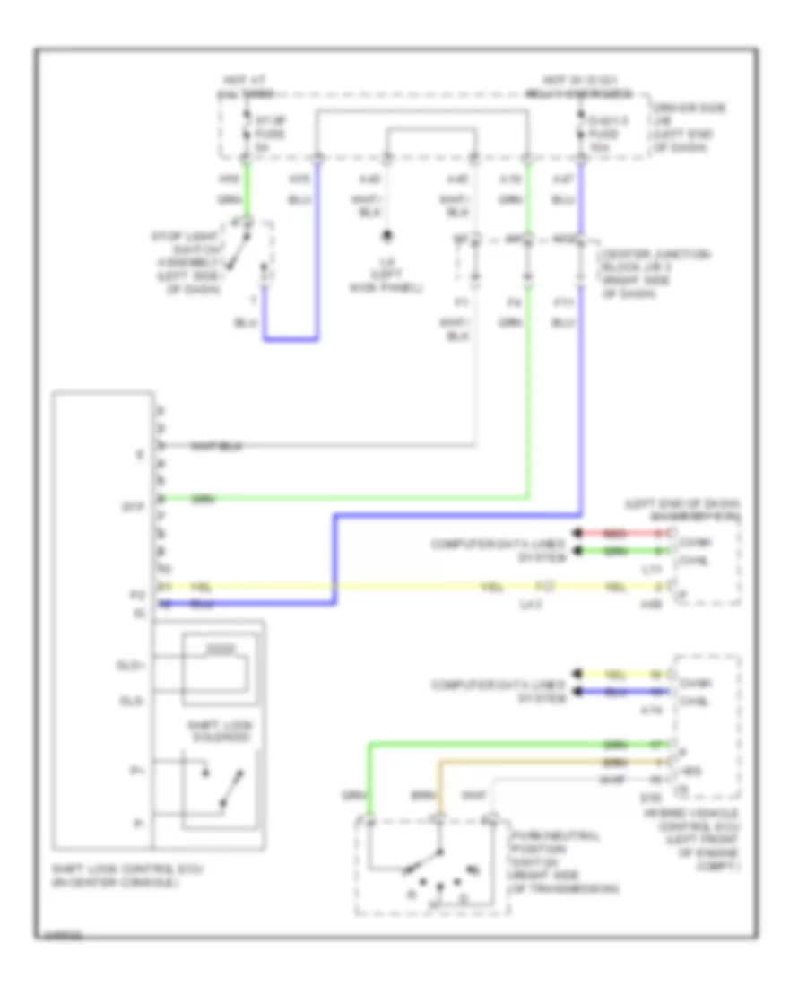 Shift Interlock Wiring Diagram for Lexus LS 600hL 2011