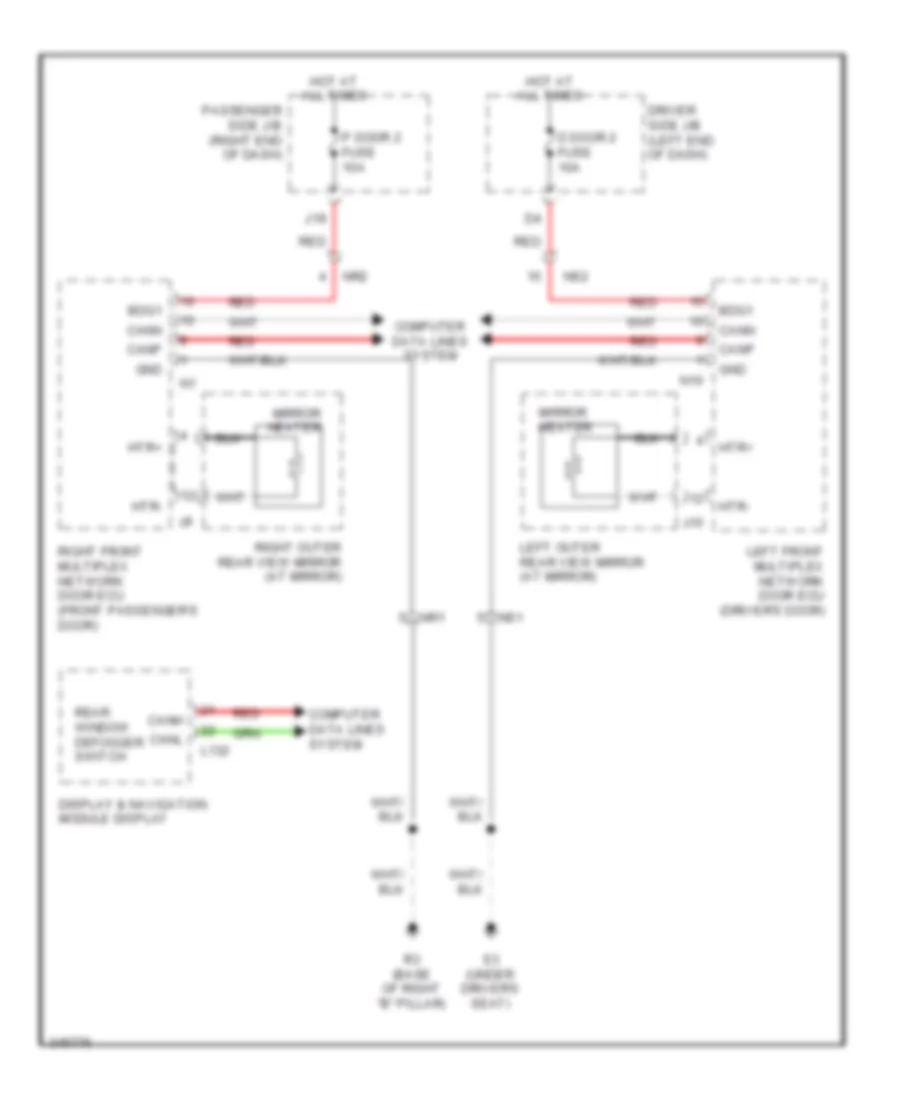 Heated Mirrors Wiring Diagram for Lexus LS 600hL 2011