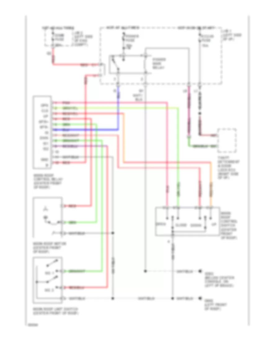 Moonroof Wiring Diagram for Lexus ES 300 1994
