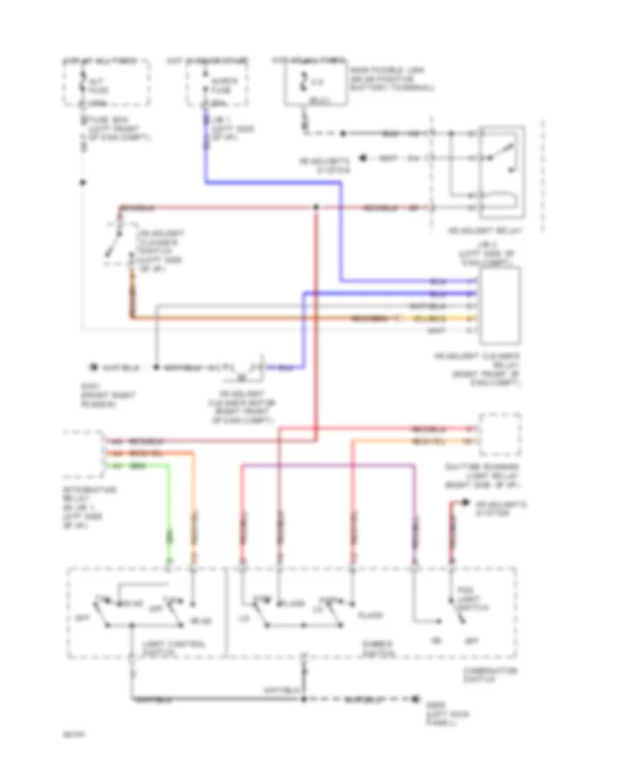 схема шайбы фары для Lexus ES 300 1994