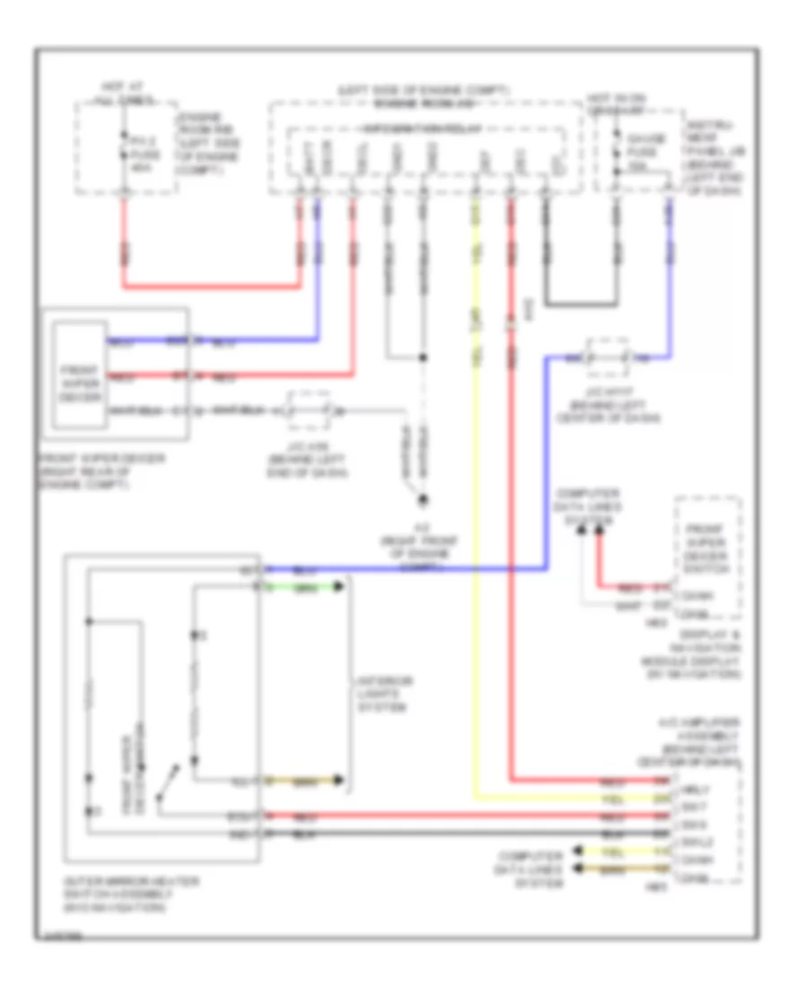 Front Deicer Wiring Diagram for Lexus CT 200h 2012