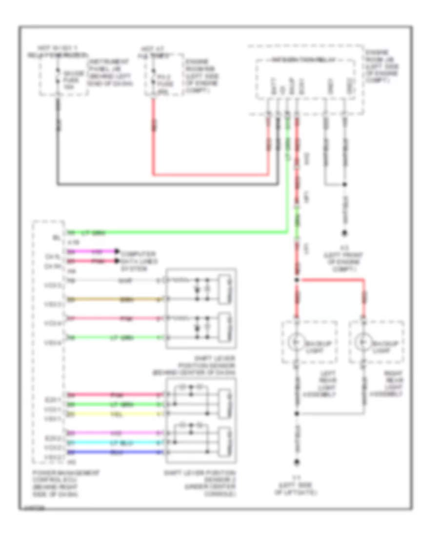 Backup Lamps Wiring Diagram for Lexus CT 200h 2012