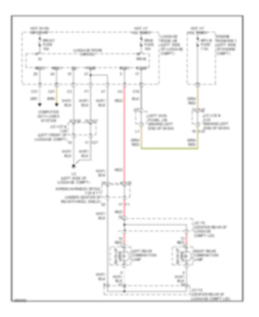 Back up Lamps Wiring Diagram for Lexus GS 450h 2007