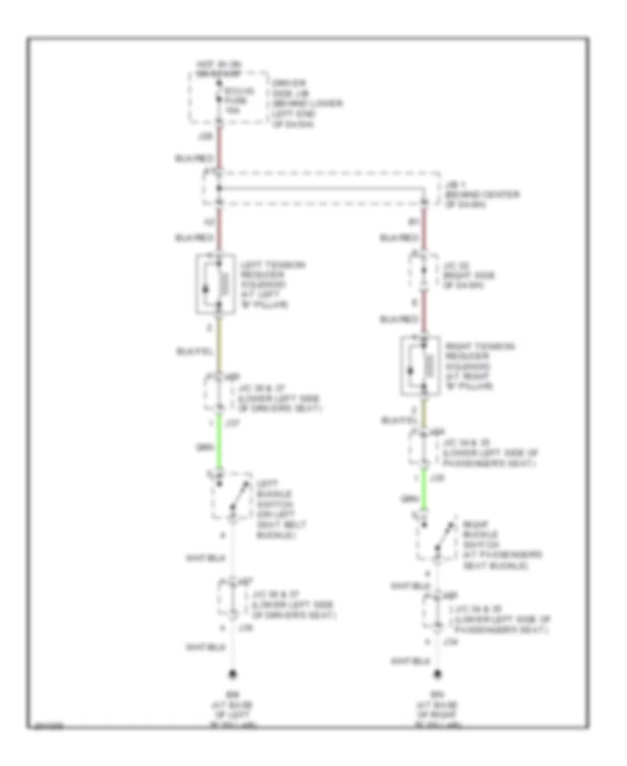 Passive Restraints Wiring Diagram for Lexus GX 470 2007