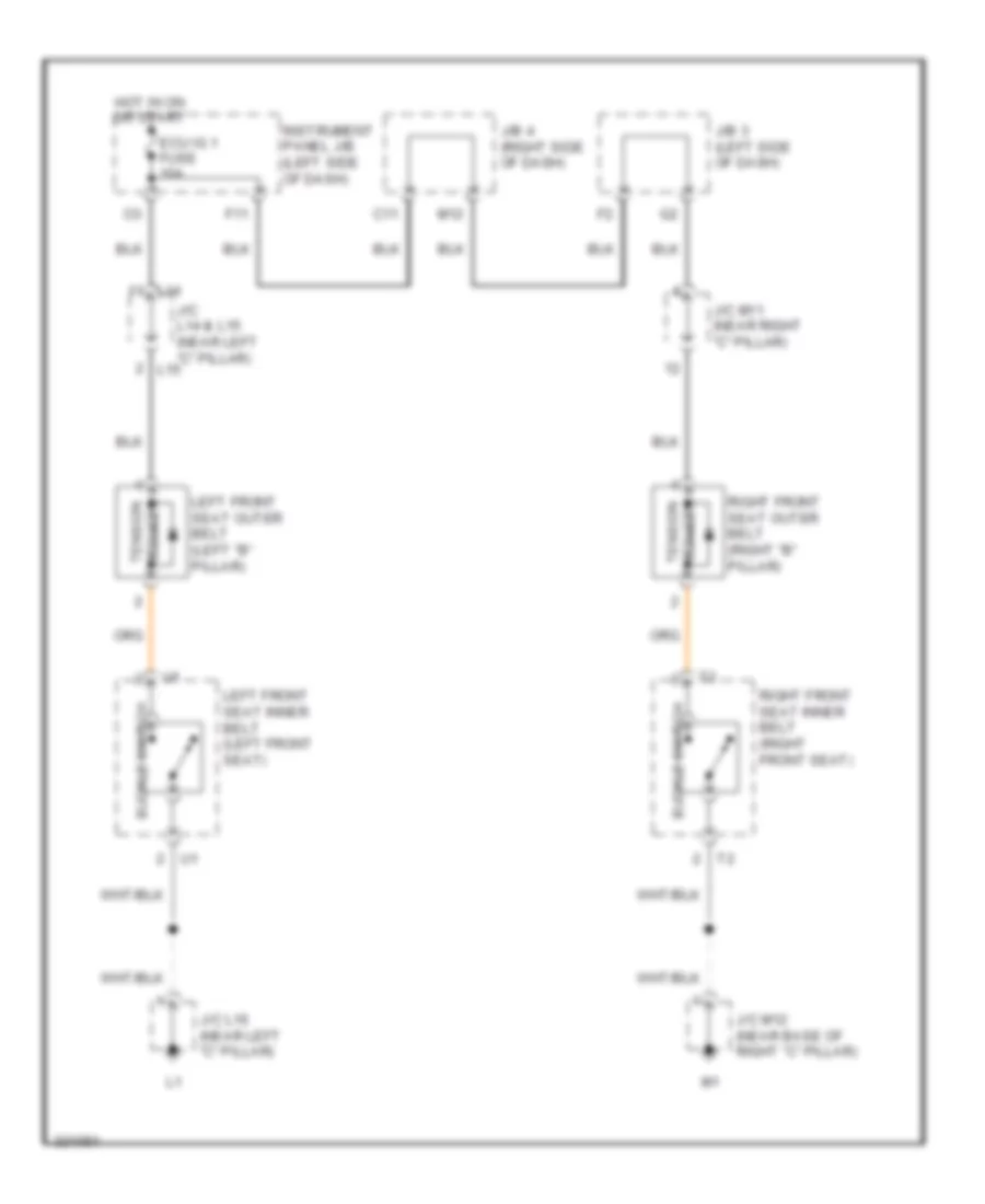 Passive Restraints Wiring Diagram for Lexus ES 350 2012