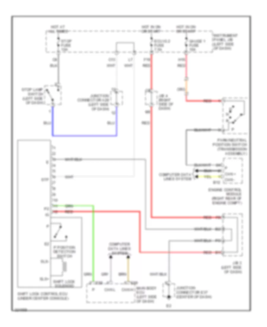 Shift Interlock Wiring Diagram for Lexus ES 350 2012