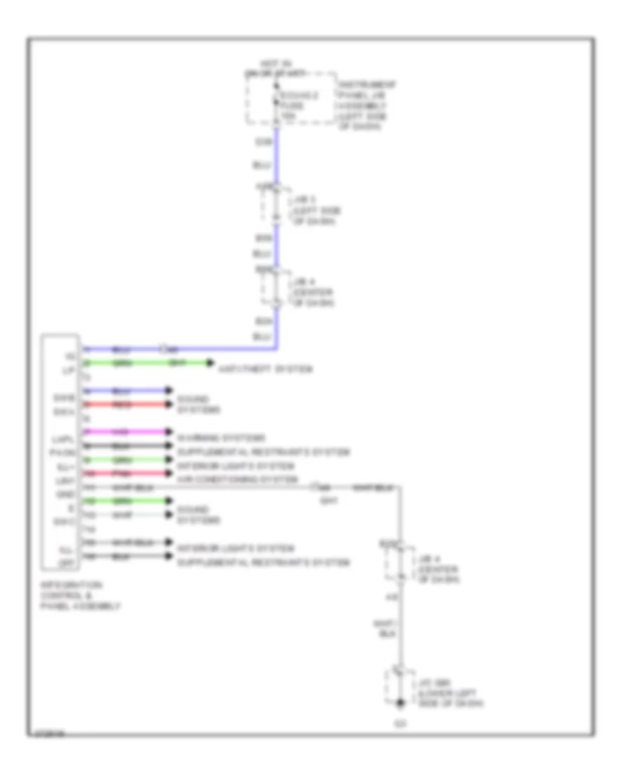 Integration Control and Panel Wiring Diagram for Lexus GX 460 2012