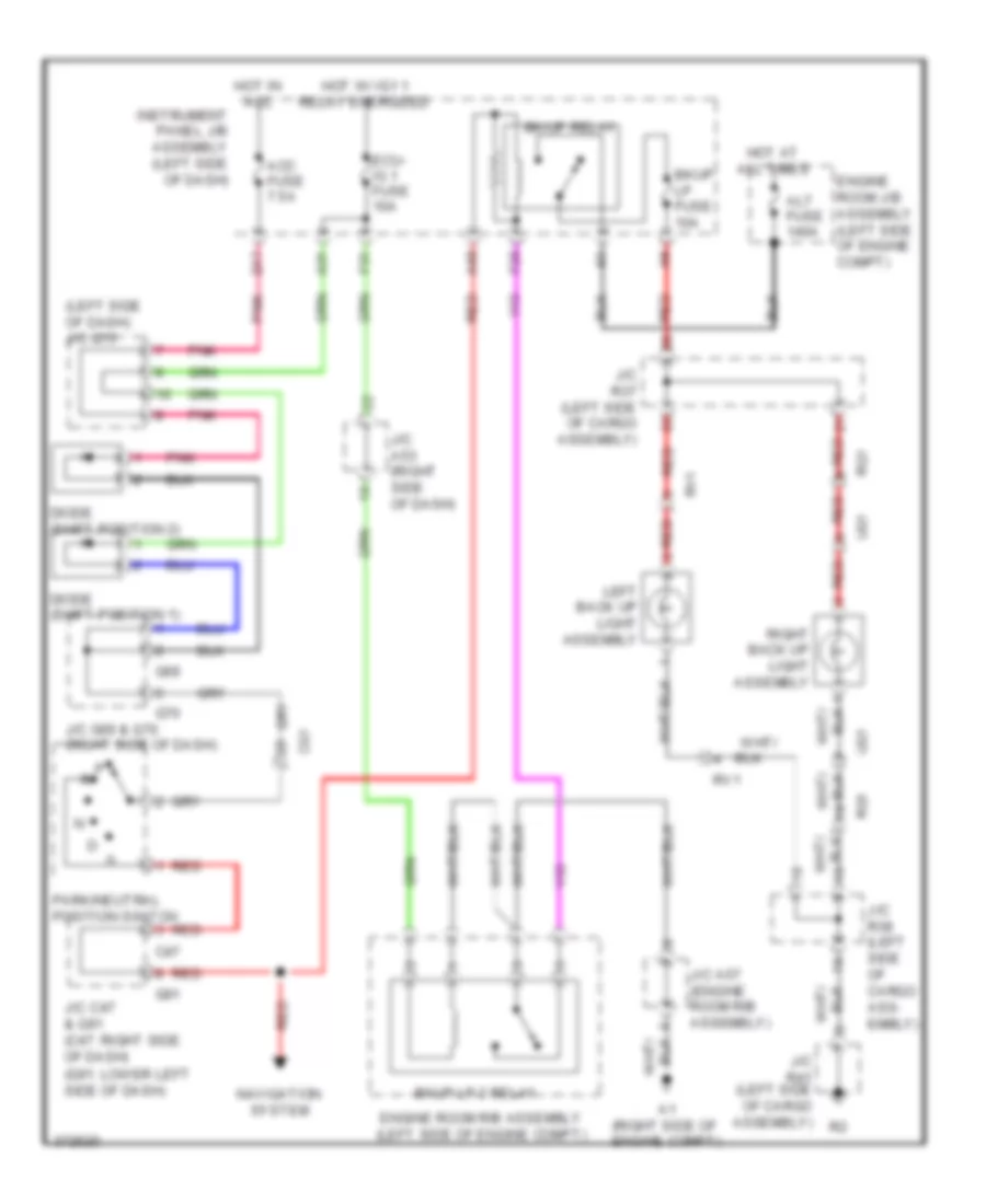 Backup Lamps Wiring Diagram for Lexus GX 460 2012