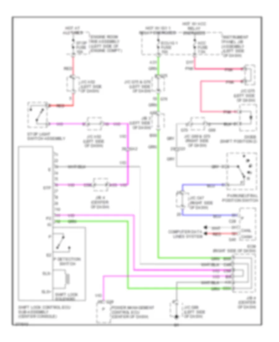 Shift Interlock Wiring Diagram for Lexus GX 460 2012