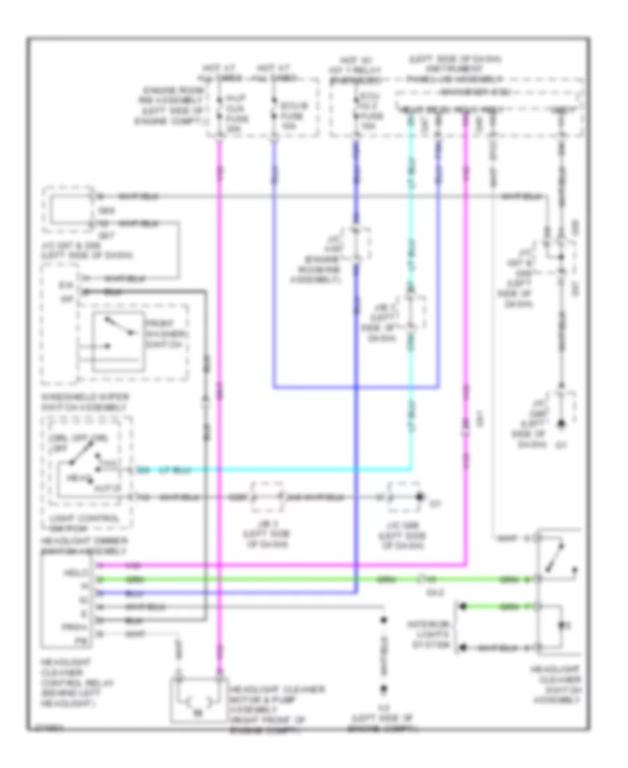 Headlamp Washer Wiring Diagram for Lexus GX 460 2012