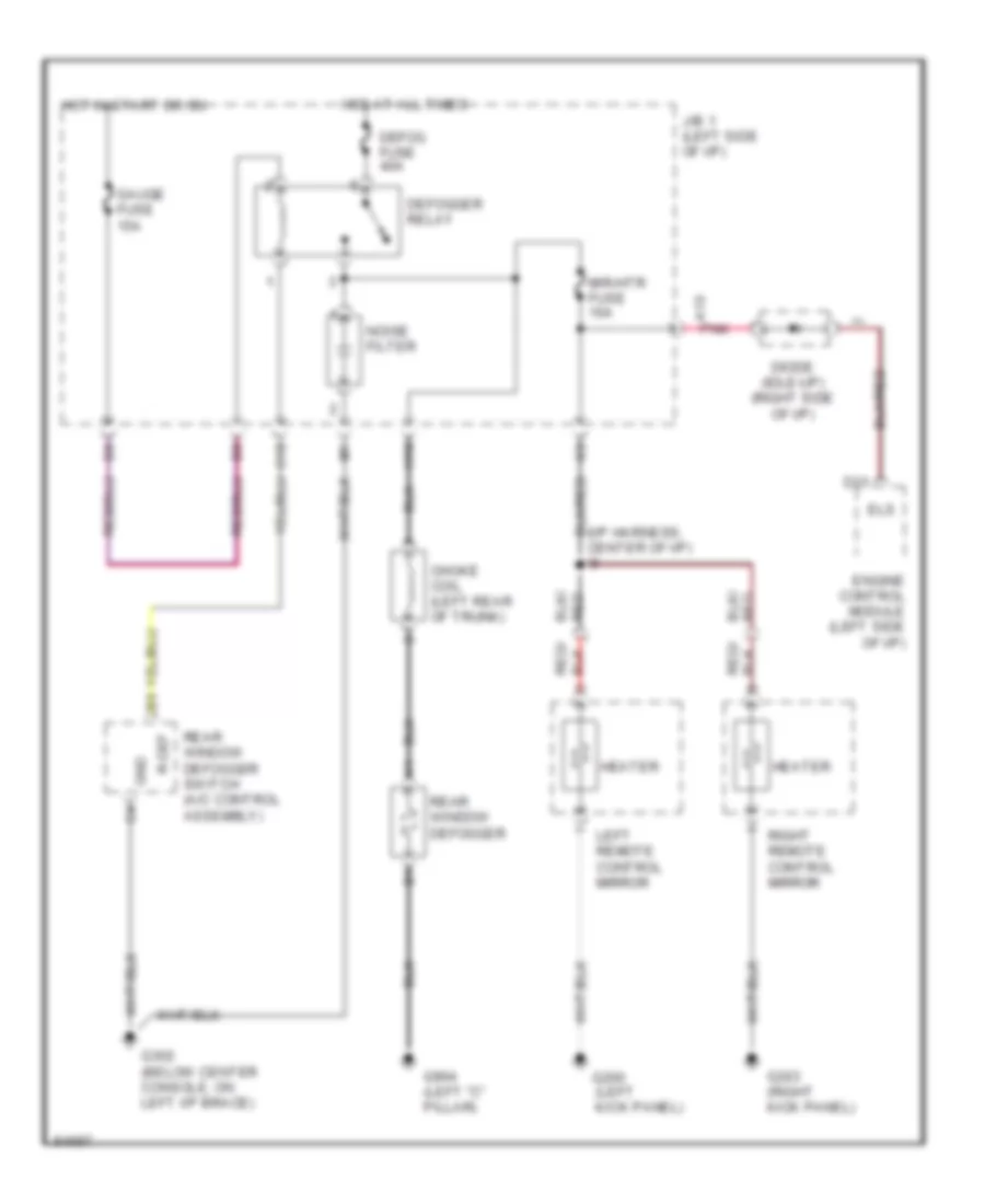 Defogger Wiring Diagram for Lexus ES 300 1995
