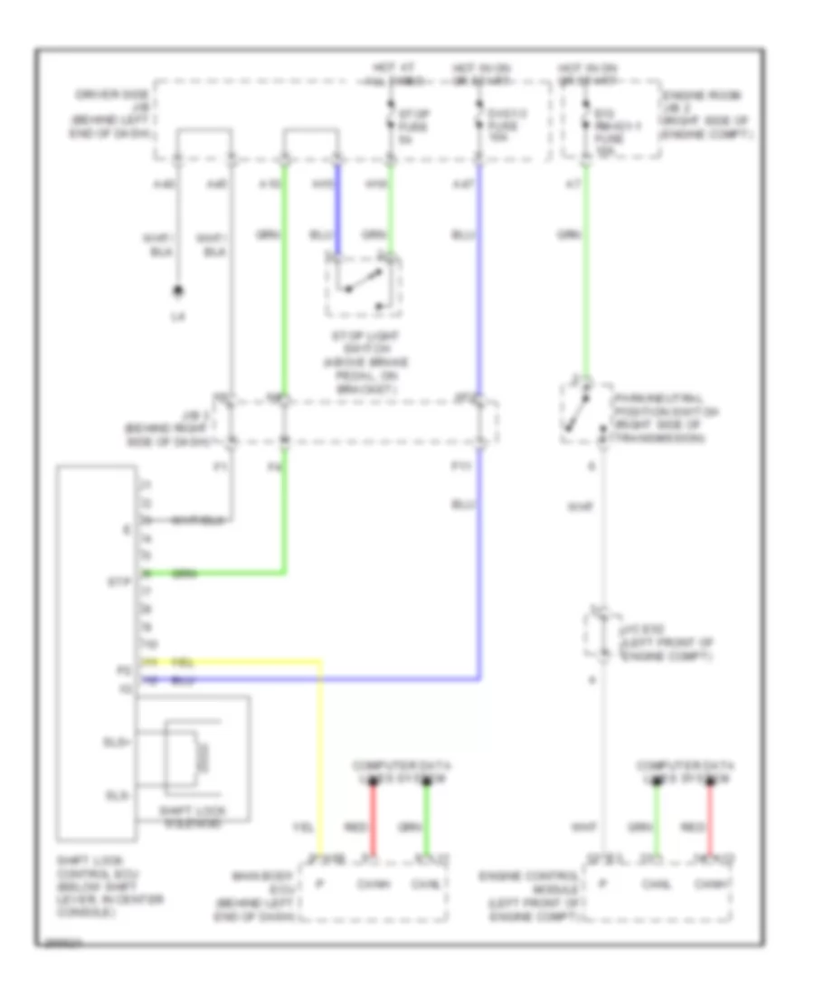 Shift Interlock Wiring Diagram for Lexus LS 460 2007