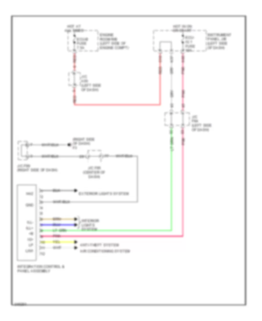 Integration Control and Panel Wiring Diagram for Lexus HS 250h 2012