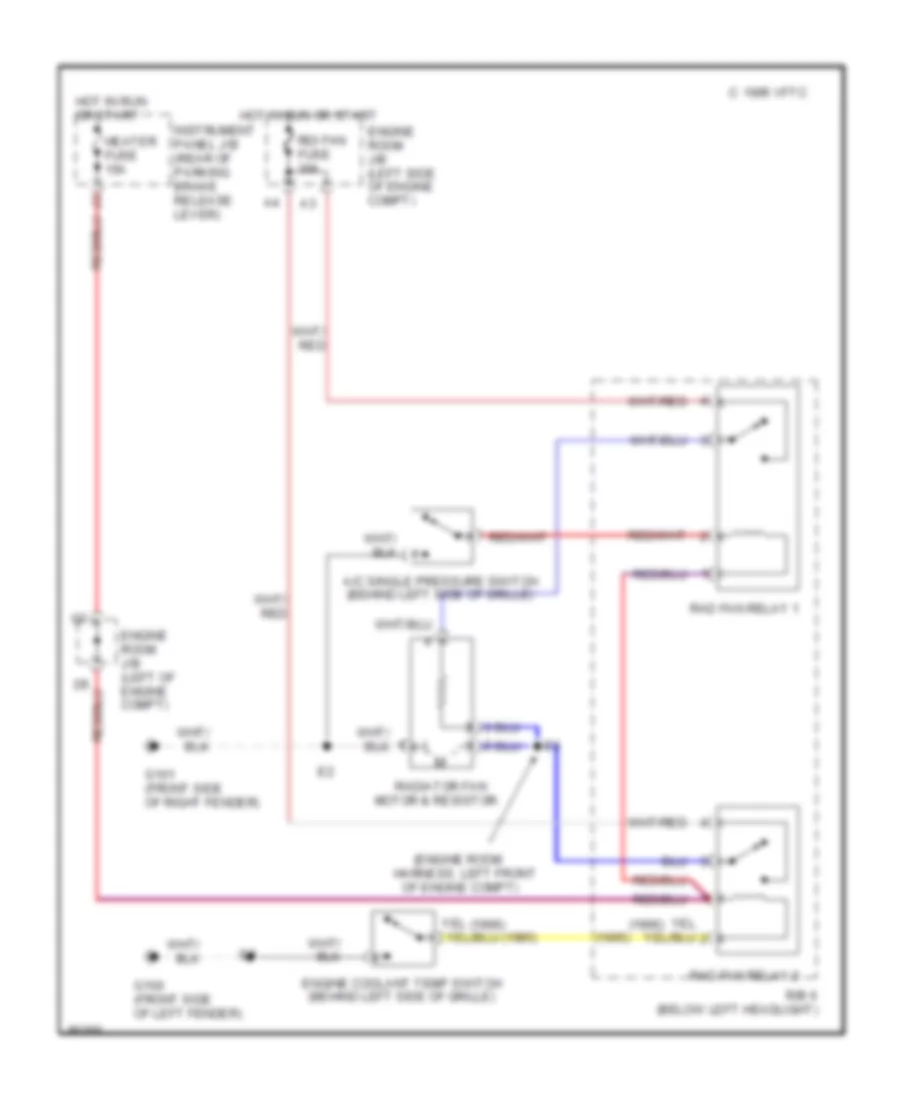 Cooling Fan Wiring Diagram for Lexus LS 400 1995