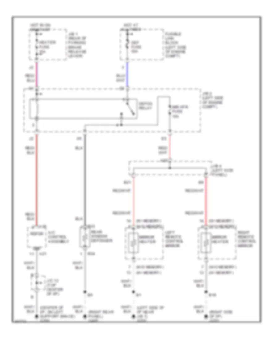 Defogger Wiring Diagram for Lexus LS 400 1995