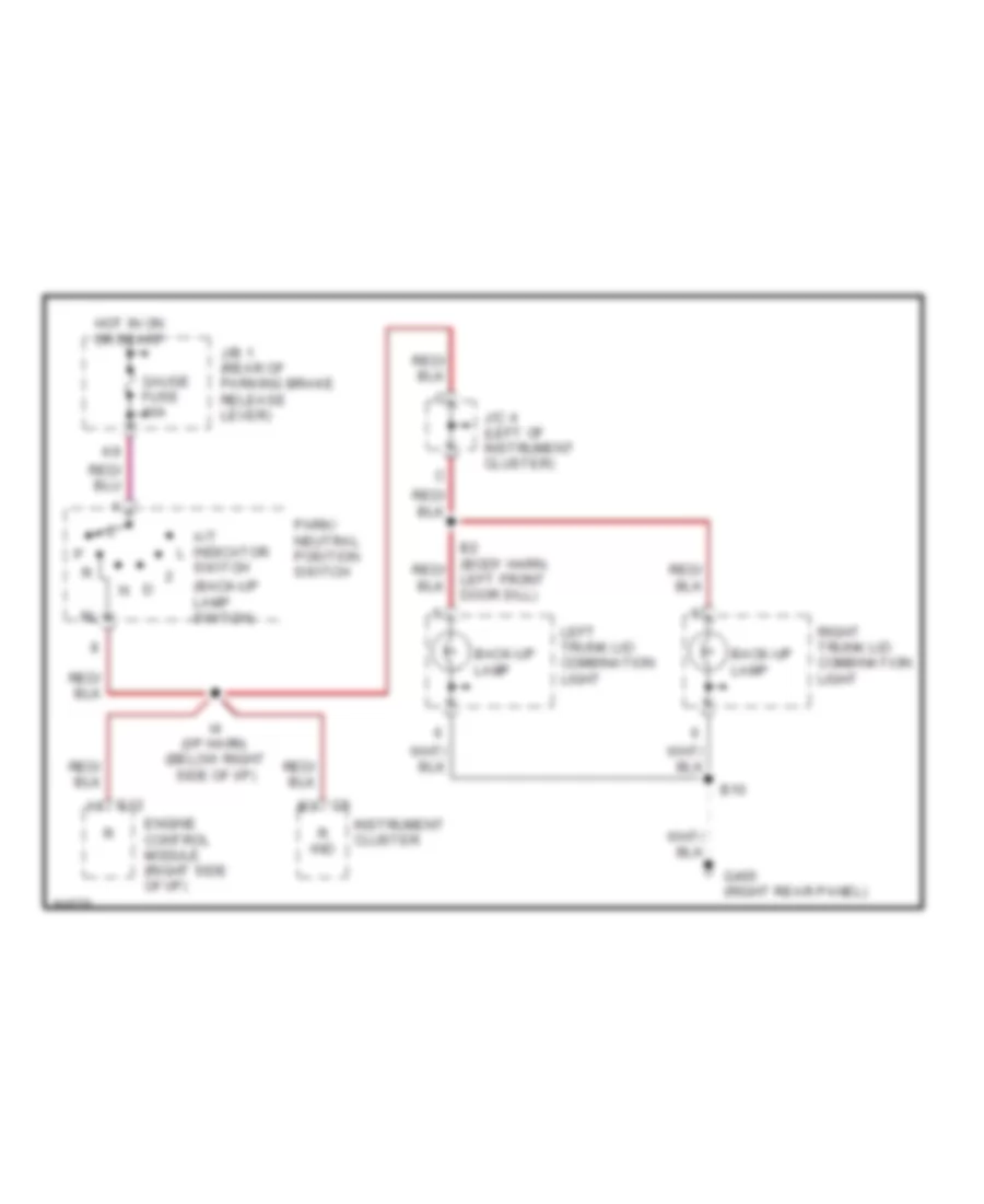 Backup Lamps Wiring Diagram for Lexus LS 400 1995