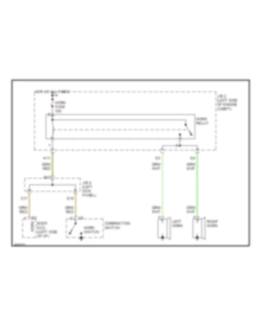 Horn Wiring Diagram for Lexus LS 400 1995