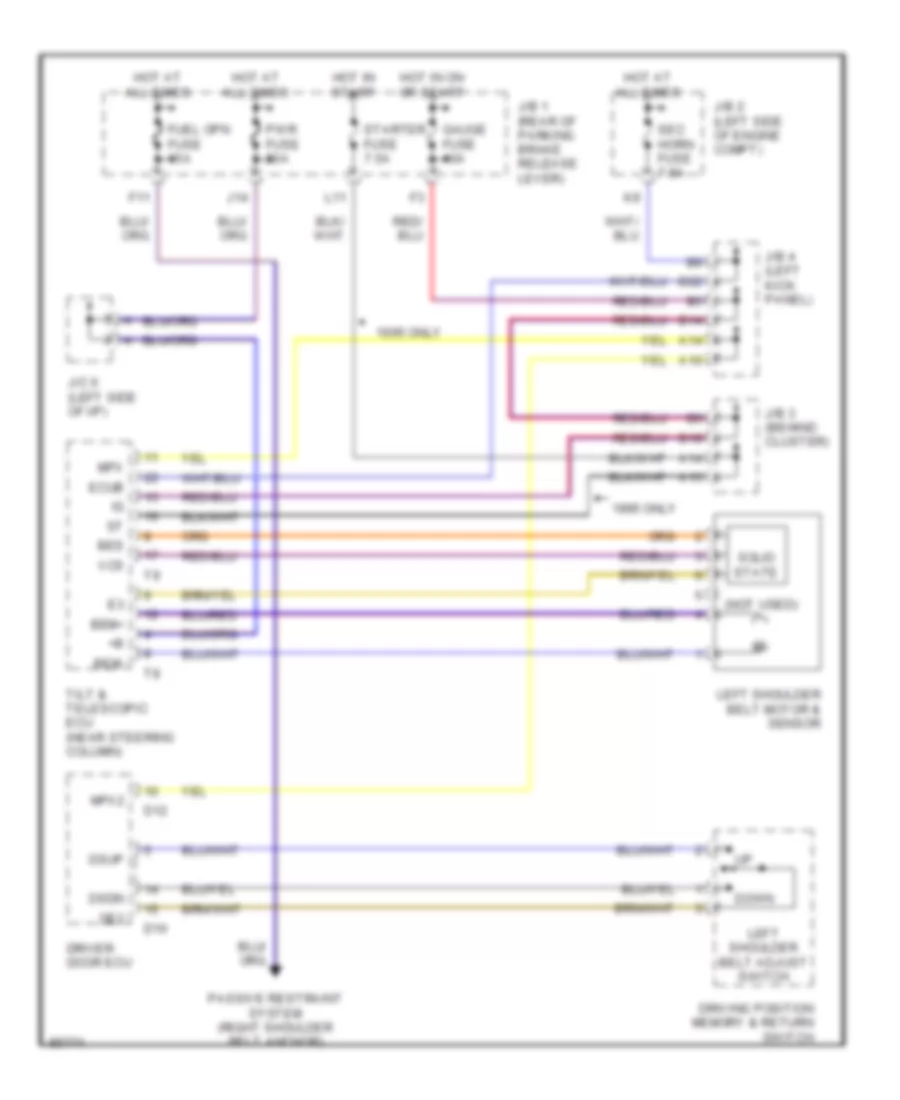 Memory Power Shoulder Belt Anchorage Wiring Diagram for Lexus LS 400 1995