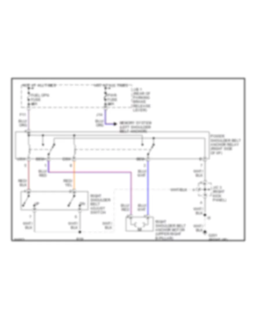 Power Shoulder Belt Anchorage Wiring Diagram for Lexus LS 400 1995