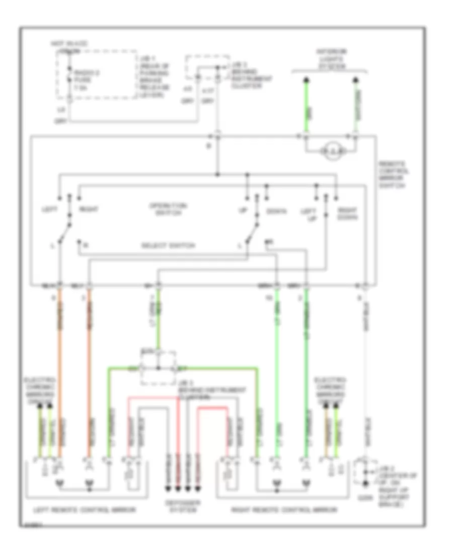 Remote Control Mirror Wiring Diagram for Lexus LS 400 1995