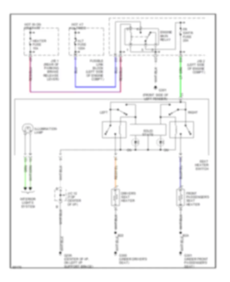 Heated Seats Wiring Diagram for Lexus LS 400 1995