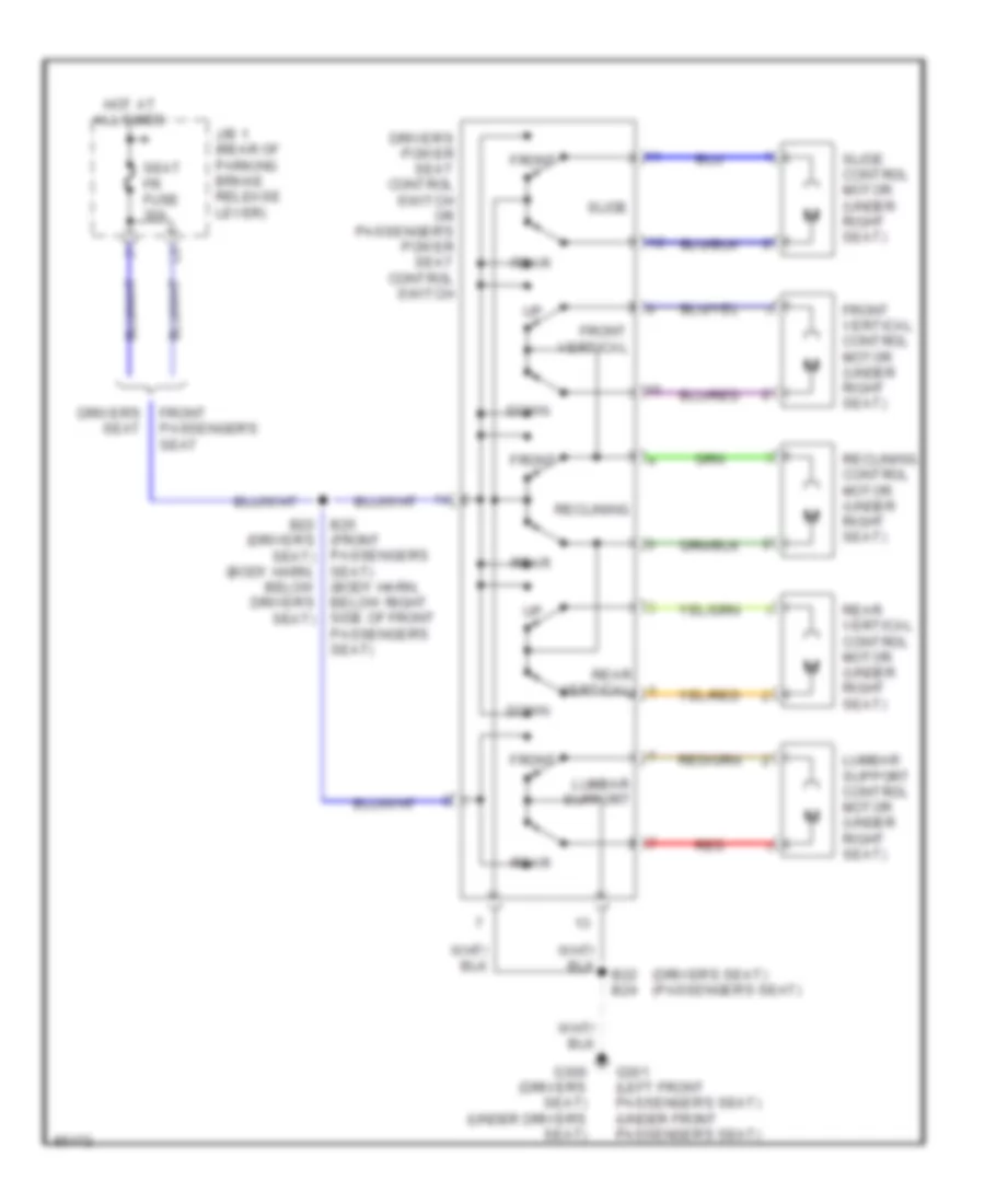 Power Seats Wiring Diagram for Lexus LS 400 1995