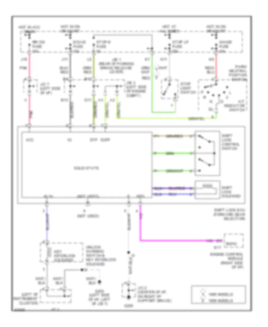 Shift Interlock Wiring Diagram for Lexus LS 400 1995