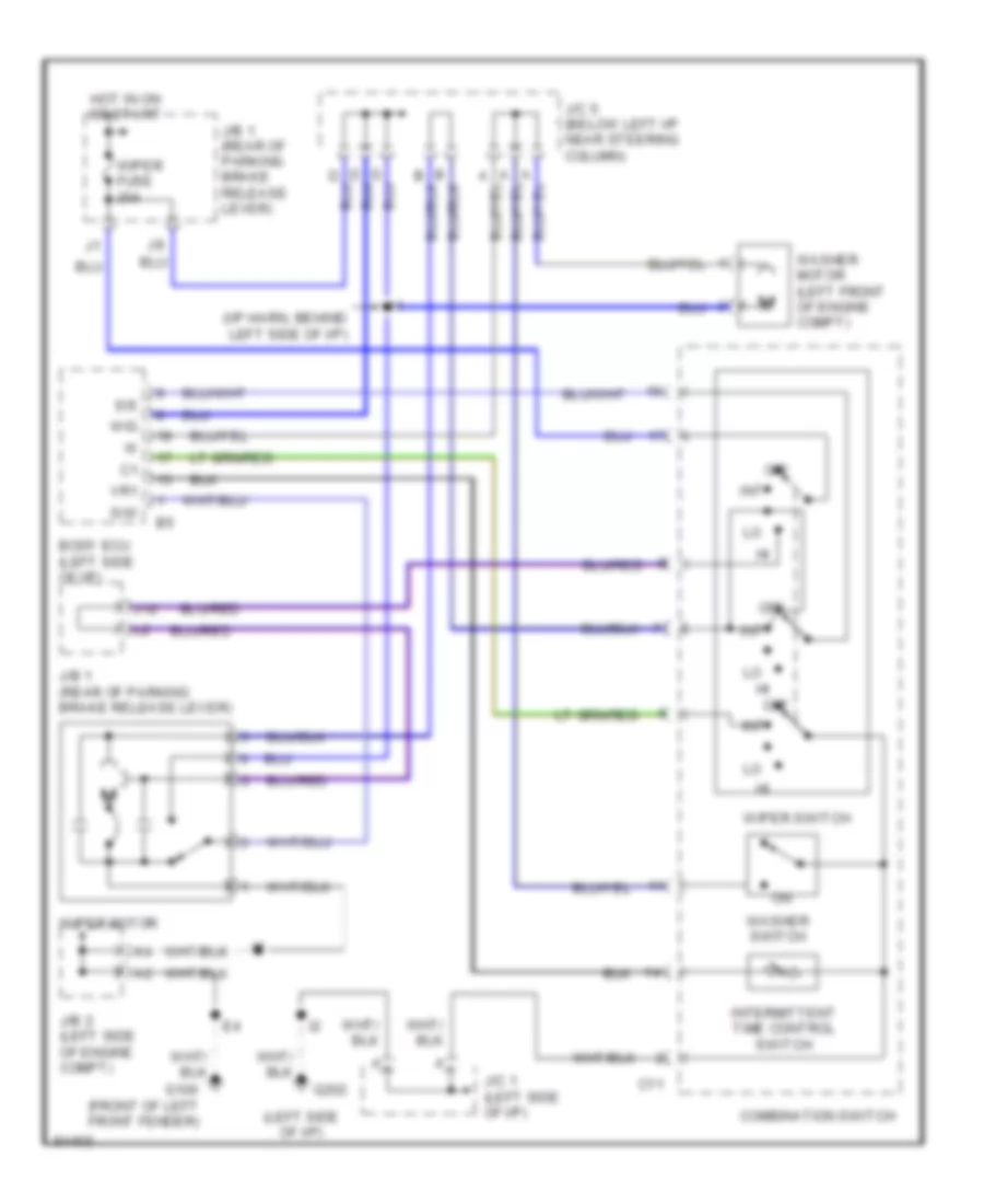 Wiper Washer Wiring Diagram for Lexus LS 400 1995