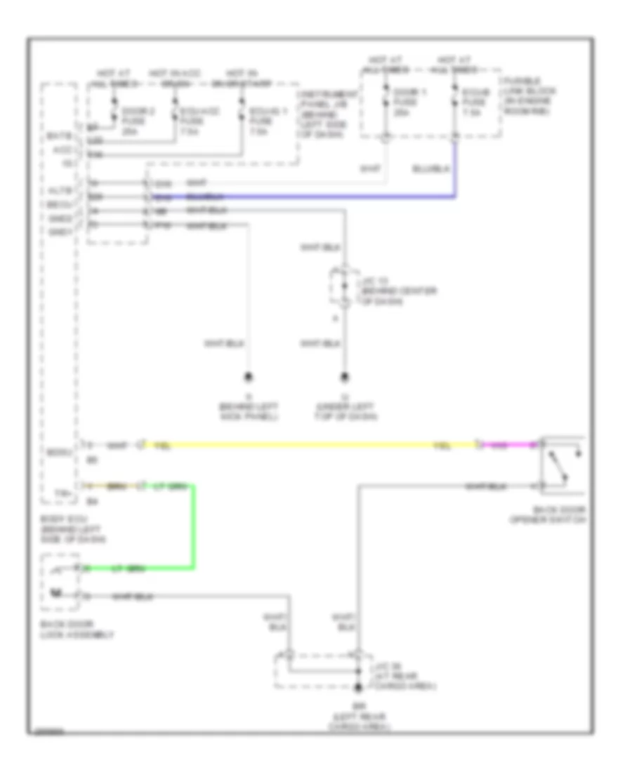 Liftgate Release Wiring Diagram for Lexus RX 350 2007