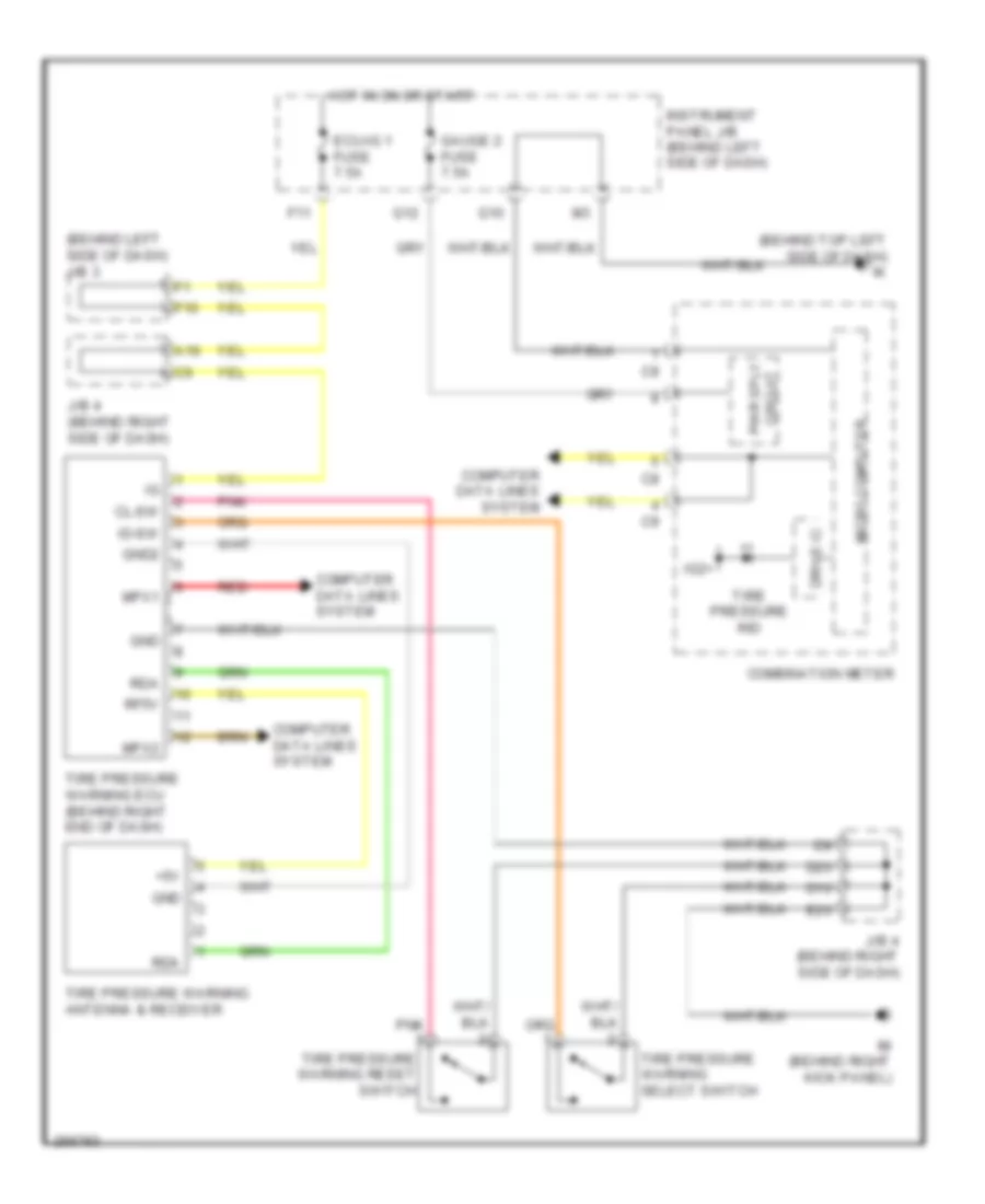 Tire Pressure Monitoring Wiring Diagram for Lexus RX 350 2007