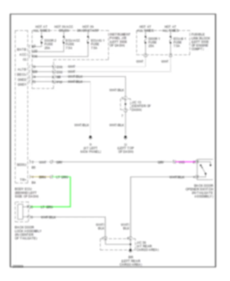 Liftgate Release Wiring Diagram for Lexus RX 400h 2007