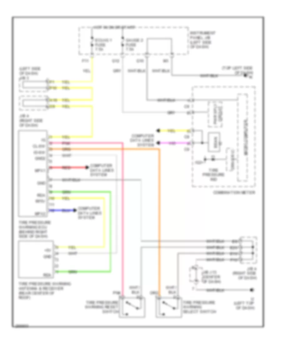 Tire Pressure Monitoring Wiring Diagram for Lexus RX 400h 2007