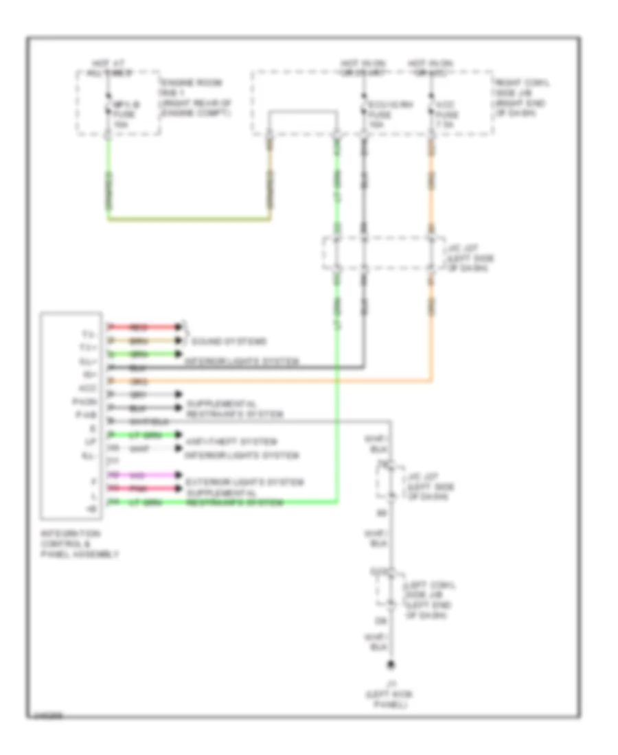 Integration Control and Panel Wiring Diagram for Lexus IS 250C 2012