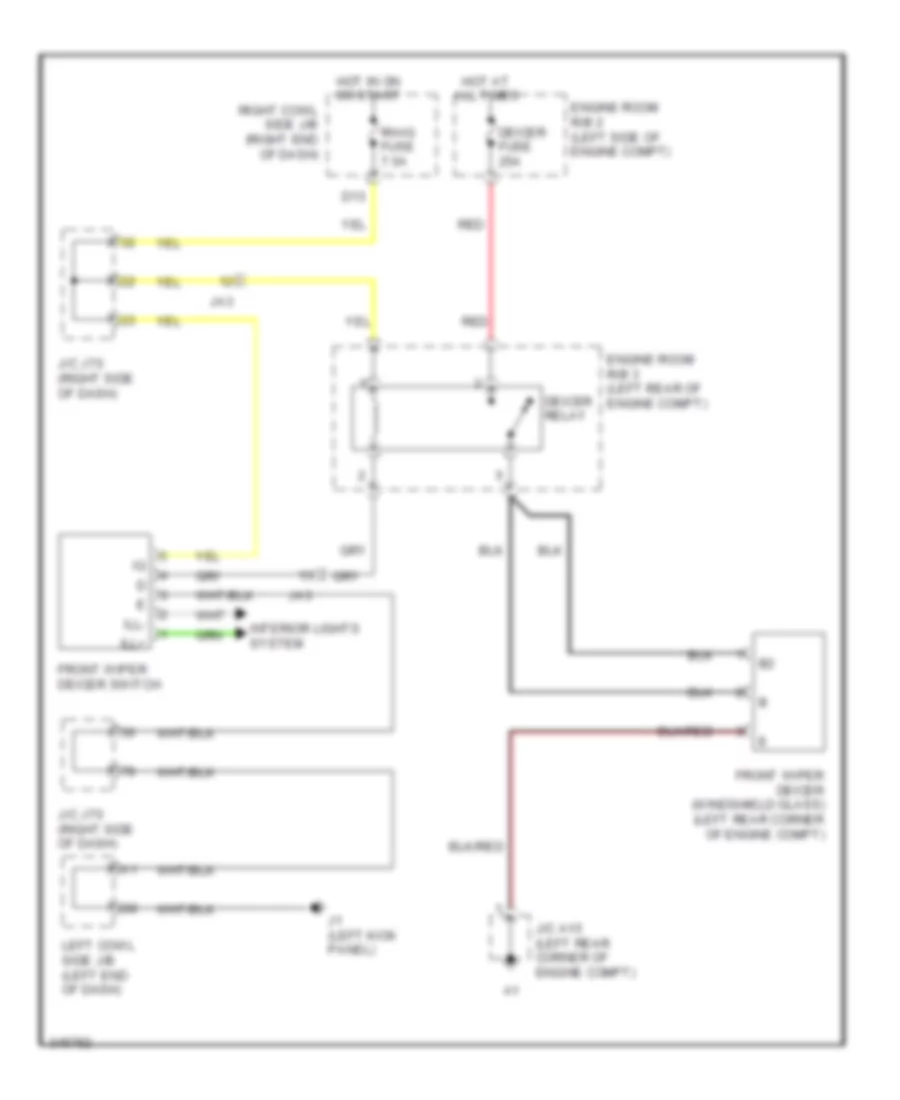 Front Deicer Wiring Diagram for Lexus IS 250C 2012