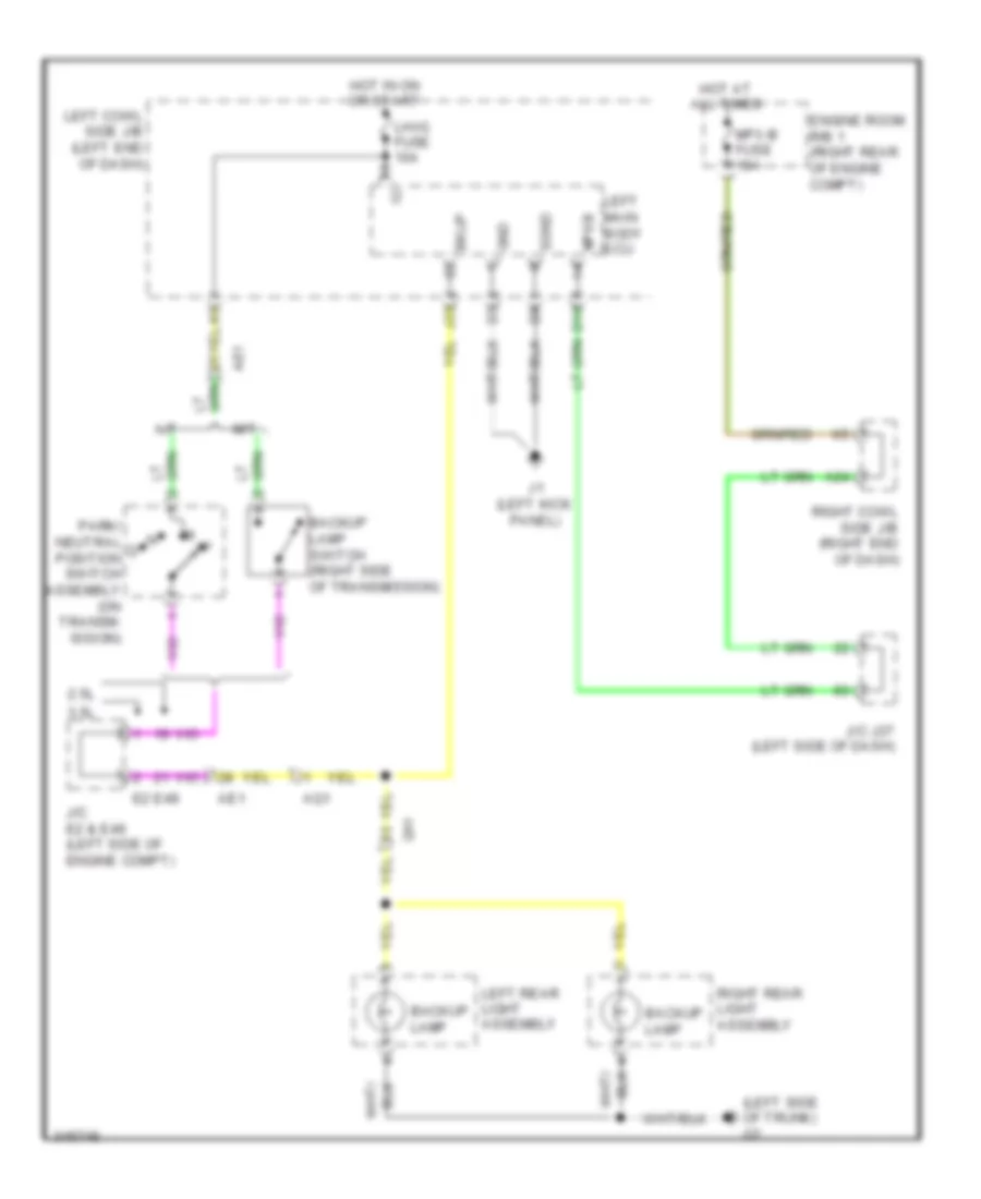 Backup Lamps Wiring Diagram for Lexus IS 250C 2012