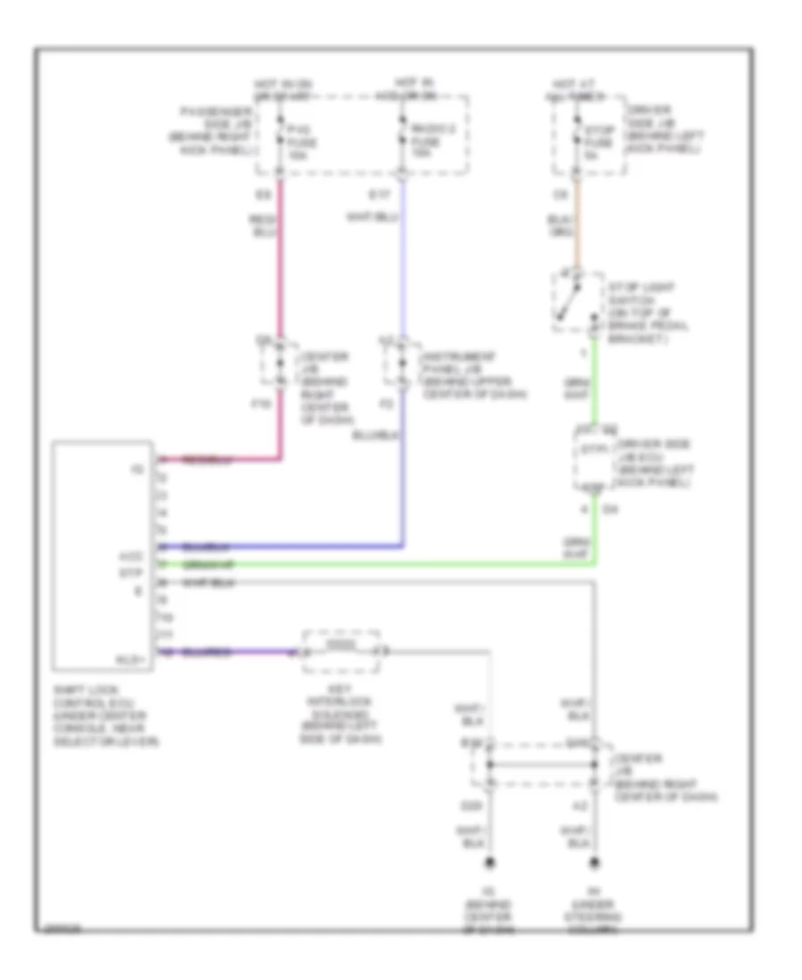 Shift Interlock Wiring Diagram for Lexus SC 430 2007