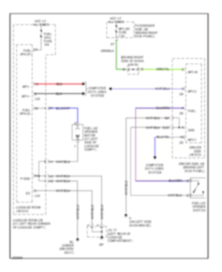 Fuel Door Release Wiring Diagram for Lexus SC 430 2007