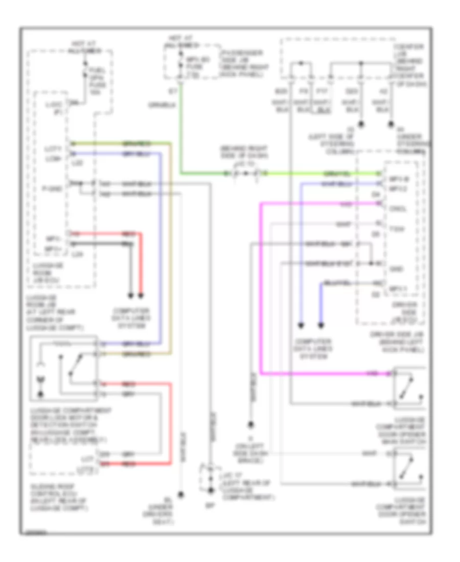 Trunk Release  Pull Down Wiring Diagram for Lexus SC 430 2007