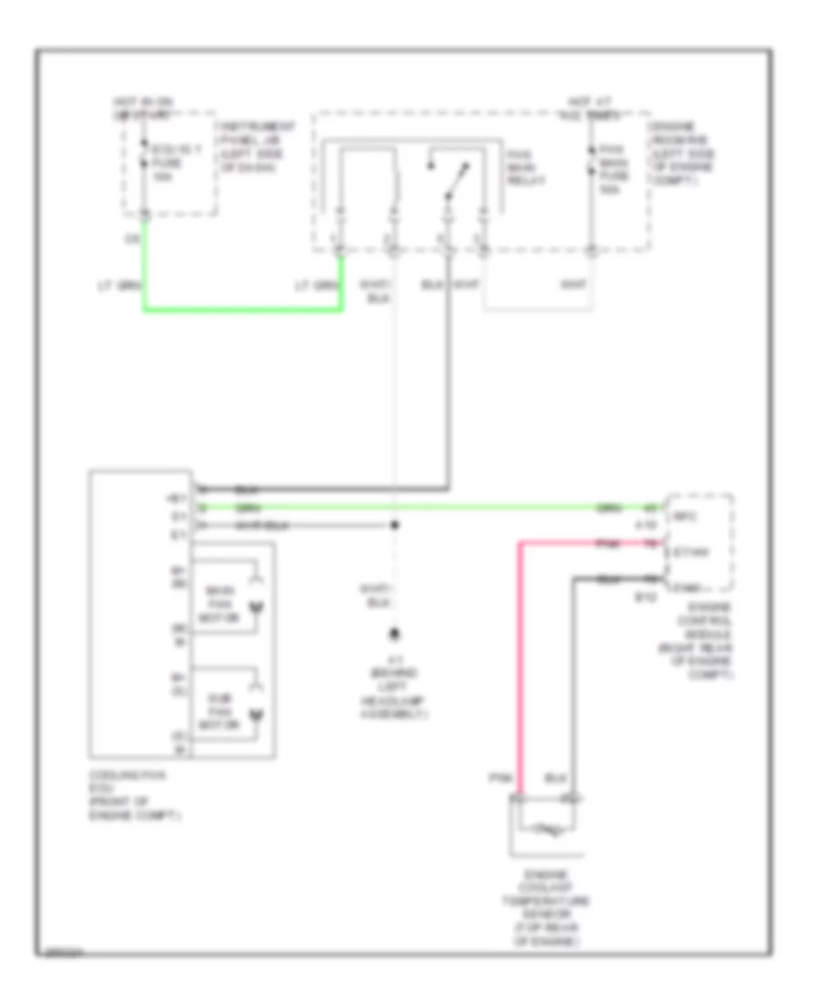 Cooling Fan Wiring Diagram for Lexus ES 350 2008