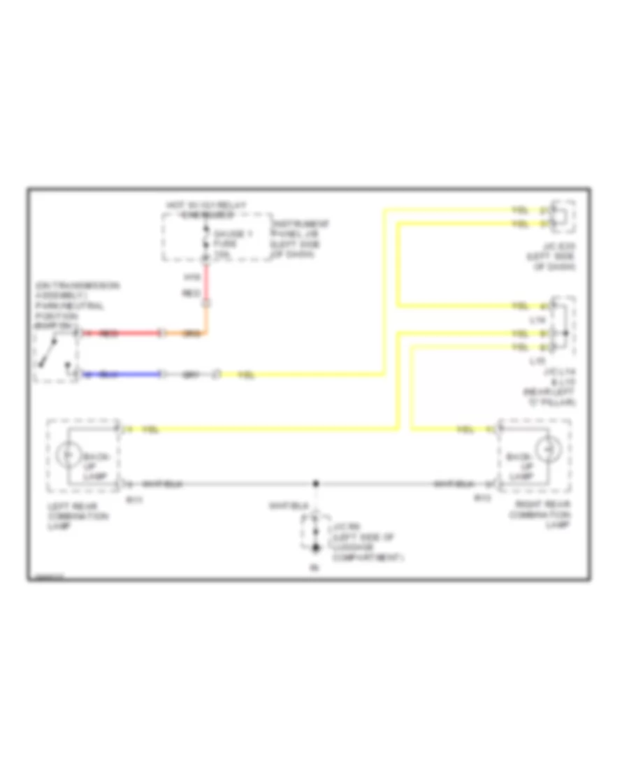 Backup Lamps Wiring Diagram for Lexus ES 350 2008