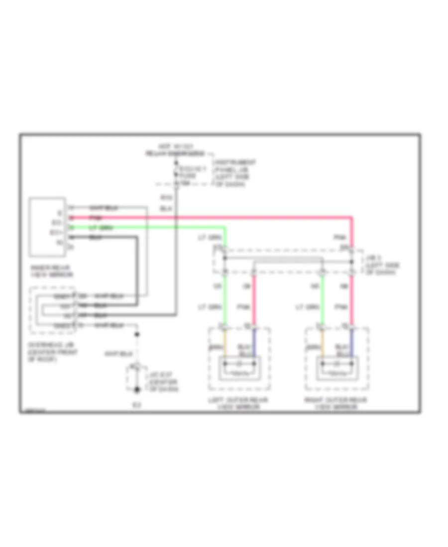 Electrochromic Mirror Wiring Diagram for Lexus ES 350 2008