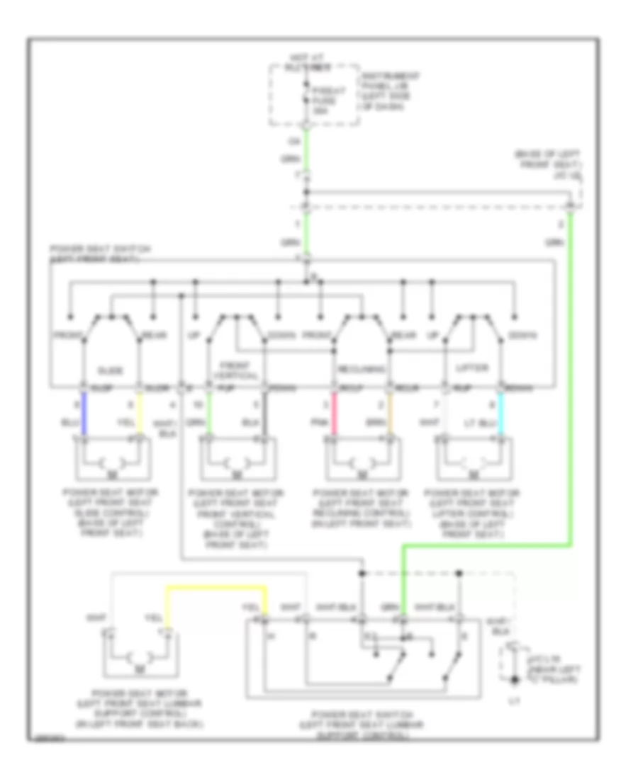 Driver Power Seat Wiring Diagram for Lexus ES 350 2008