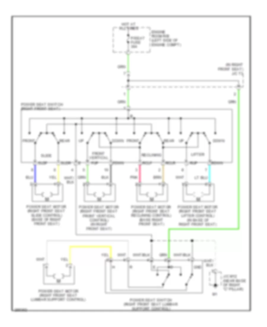 Passenger Power Seat Wiring Diagram for Lexus ES 350 2008