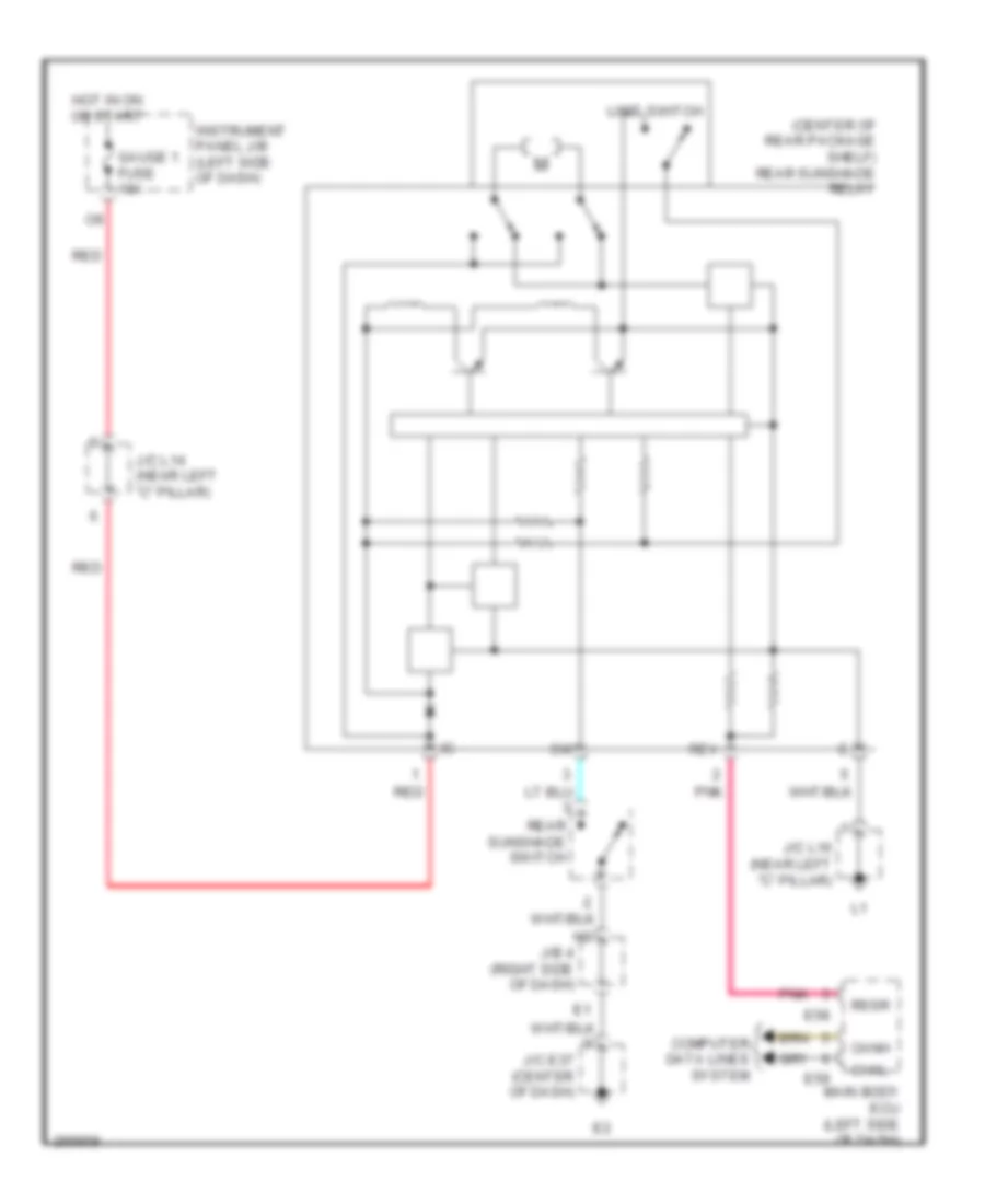 Rear Window Sun Shade Wiring Diagram for Lexus ES 350 2008