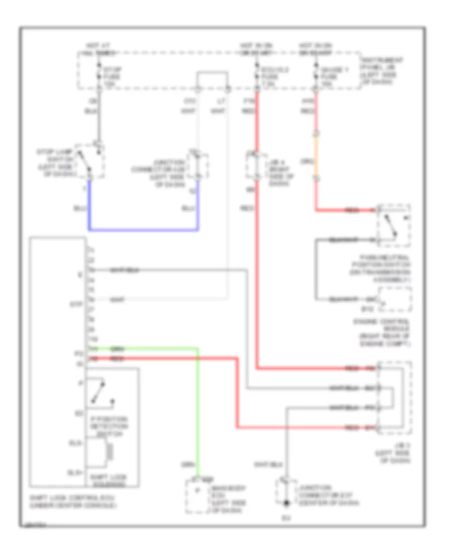 Shift Interlock Wiring Diagram for Lexus ES 350 2008