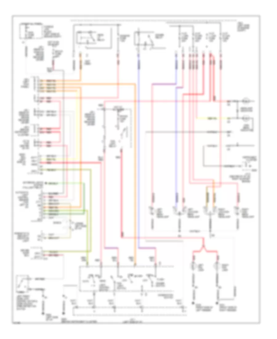 Headlight Wiring Diagram, without DRL for Lexus LS 400 1996
