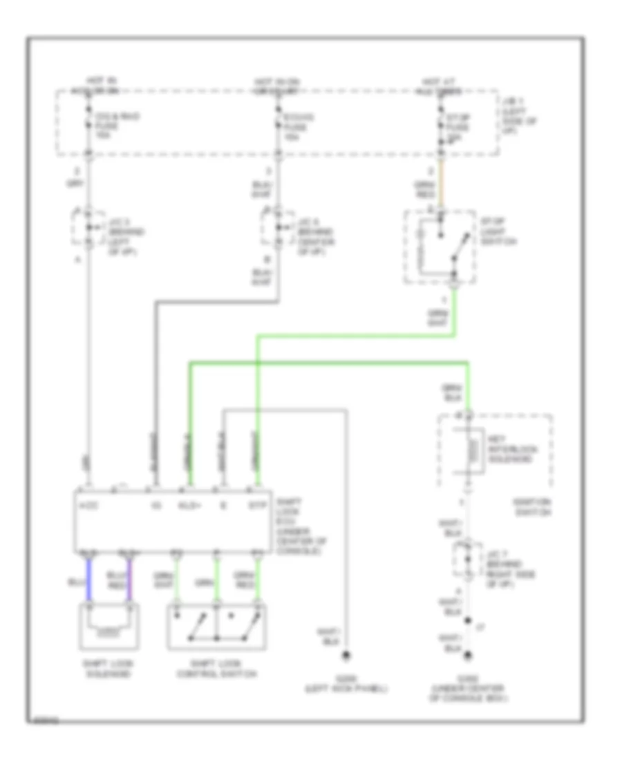 Shift Interlock Wiring Diagram for Lexus LX 450 1996