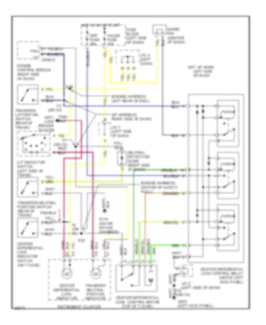 Center Differential Lock Wiring Diagram for Lexus LX 450 1996